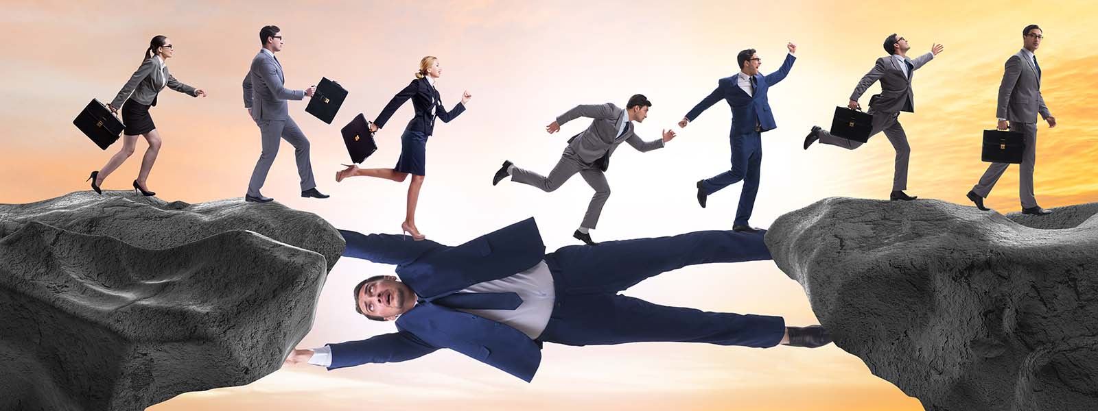 A cartoon person dances joyfully against a colorful sky, creating a beautiful piece of art.