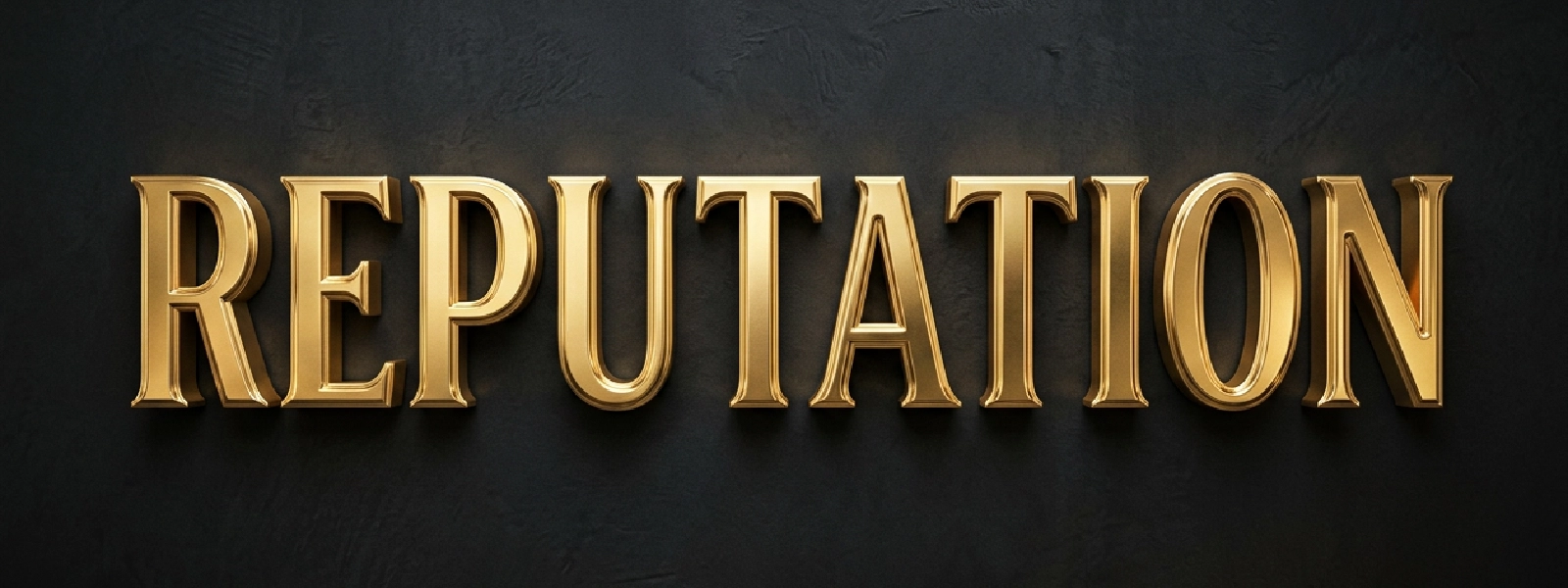 The word "Reputation" in solid gold letters